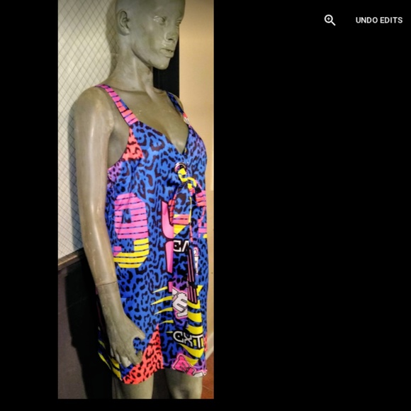 SOLD ASOS Graphic Print Eyelet Mini Dress - Picture 7 of 7